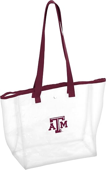 Logo Brands Officially Licensed NCAA Unisex Stadium Clear Tote, One Size, Team Color