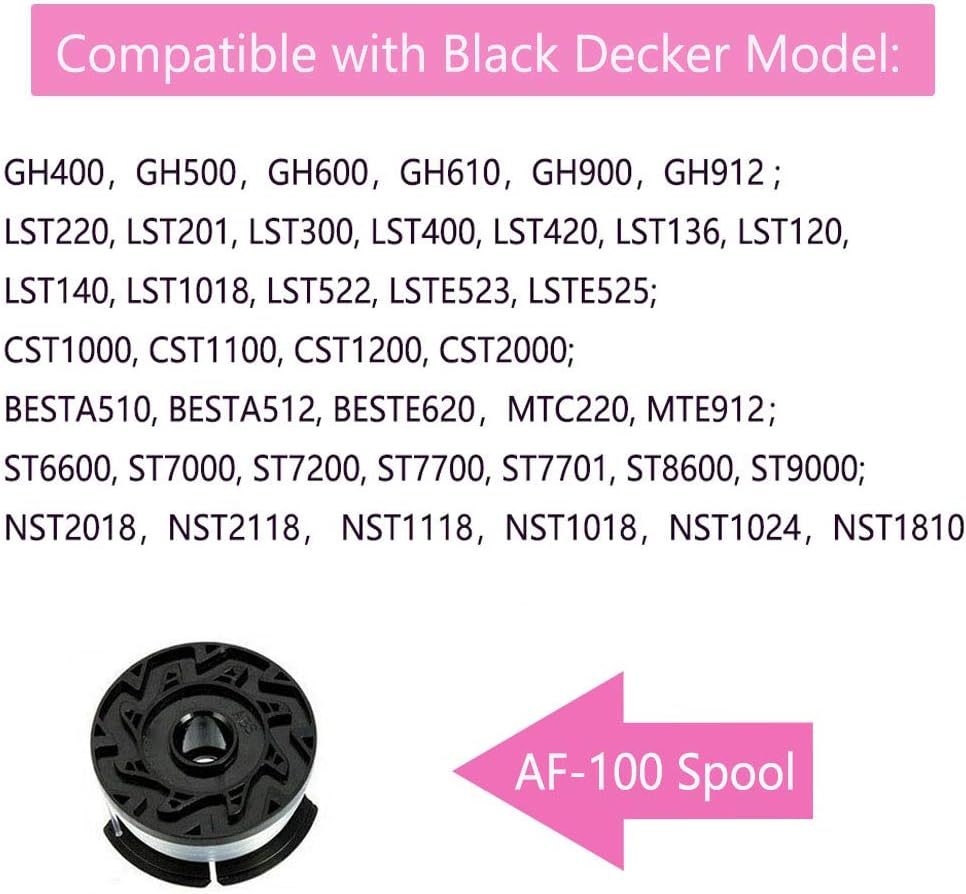 TOPEMAI AF-100 Spool Replace AF100 AF-100-3ZP AF-100-BKP Compatible with GH900 GH600 GH610 String Trimmer 30ft 0.065" Trimmer Line Replacement Spool Refills (12 + 3 Pack) : Patio, Lawn & Garden
