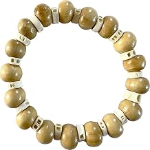 ELLU Wooden Beads Bracelet for Men Women Boys Girls Handmade Wood Beads, Wood