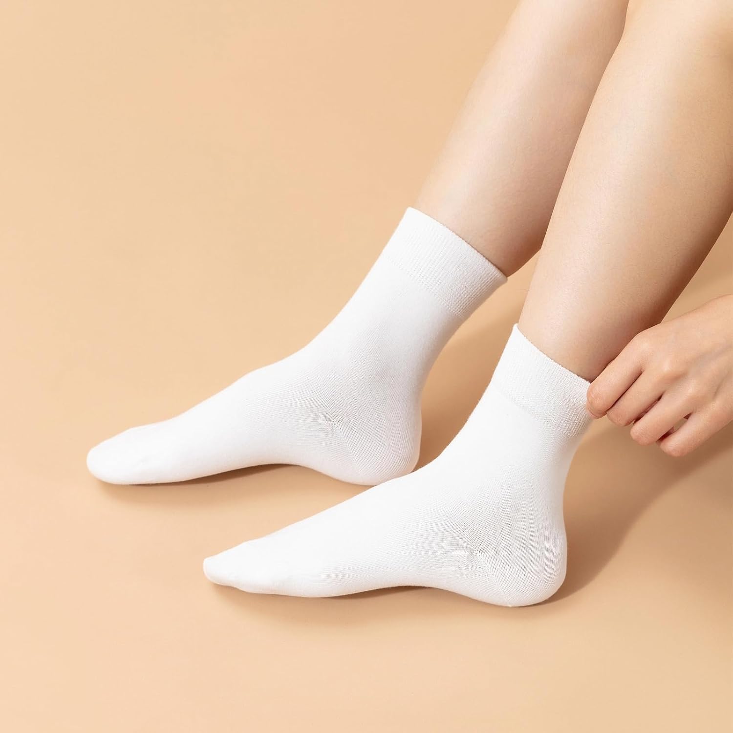 Ndoobiy Womens Socks for Women Crew Ankle Long Cotton 6 Pairs - Image 3