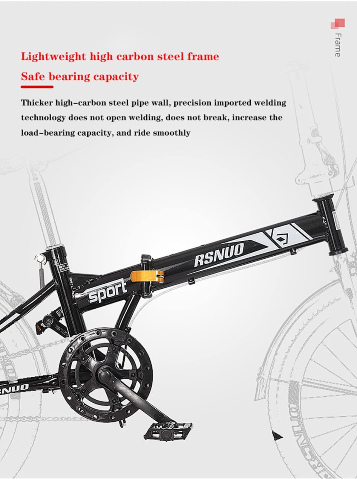 Amazon.co.jp: 20インチ折りたたみ自転車、滑り止め衝撃吸収マウンテン