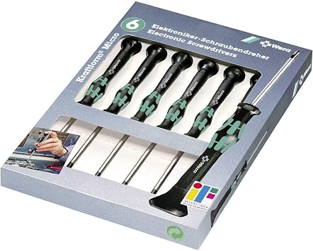 Wera Elektronikçi Tornavida Seti 2052/6 + Raf, 6 Parça, 05118156001