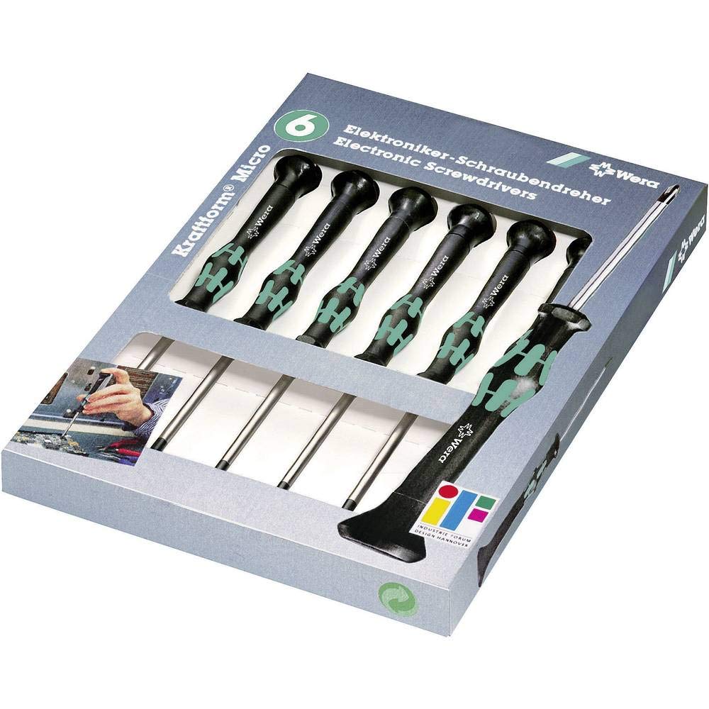 Wera Kraftform Micro/05118156001 Jeu de tournevis d'électronicien 2052/6 (Import Allemagne) Vert