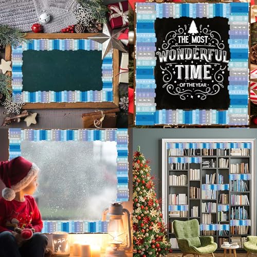 69 Feet Winter Snowflake Bookshelf Bulletin Board Borders Decorative,Winter Snowflake Books Scalloped Rolled Border Trim，for Classroom Decoration Strips Chalkboard Wall Decor - Thumbnail 7
