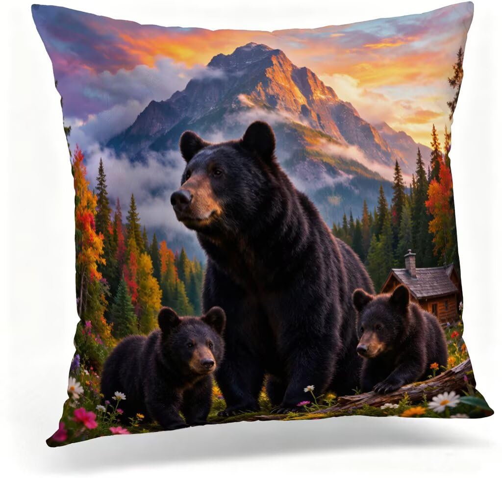 Coussin décoratif ours pour protéger votre grand oreiller 65x65 avec élégance