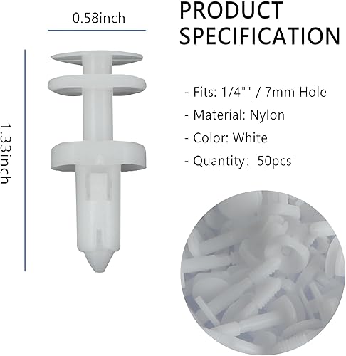 Miniatura 2 de 50 clips para panel de puerta de automóvil, clips de repuesto perfecto OEM # 15960325, clips de retención automotrices para parachoques de