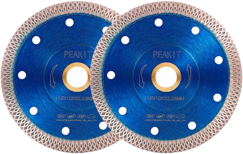 4-1/2 inch Super Thin Diamond Tile Saw Blade for Porcelain Ceramic Fit Grinder 7/8"-5/8" Arbor (2 Pack, 4.5")