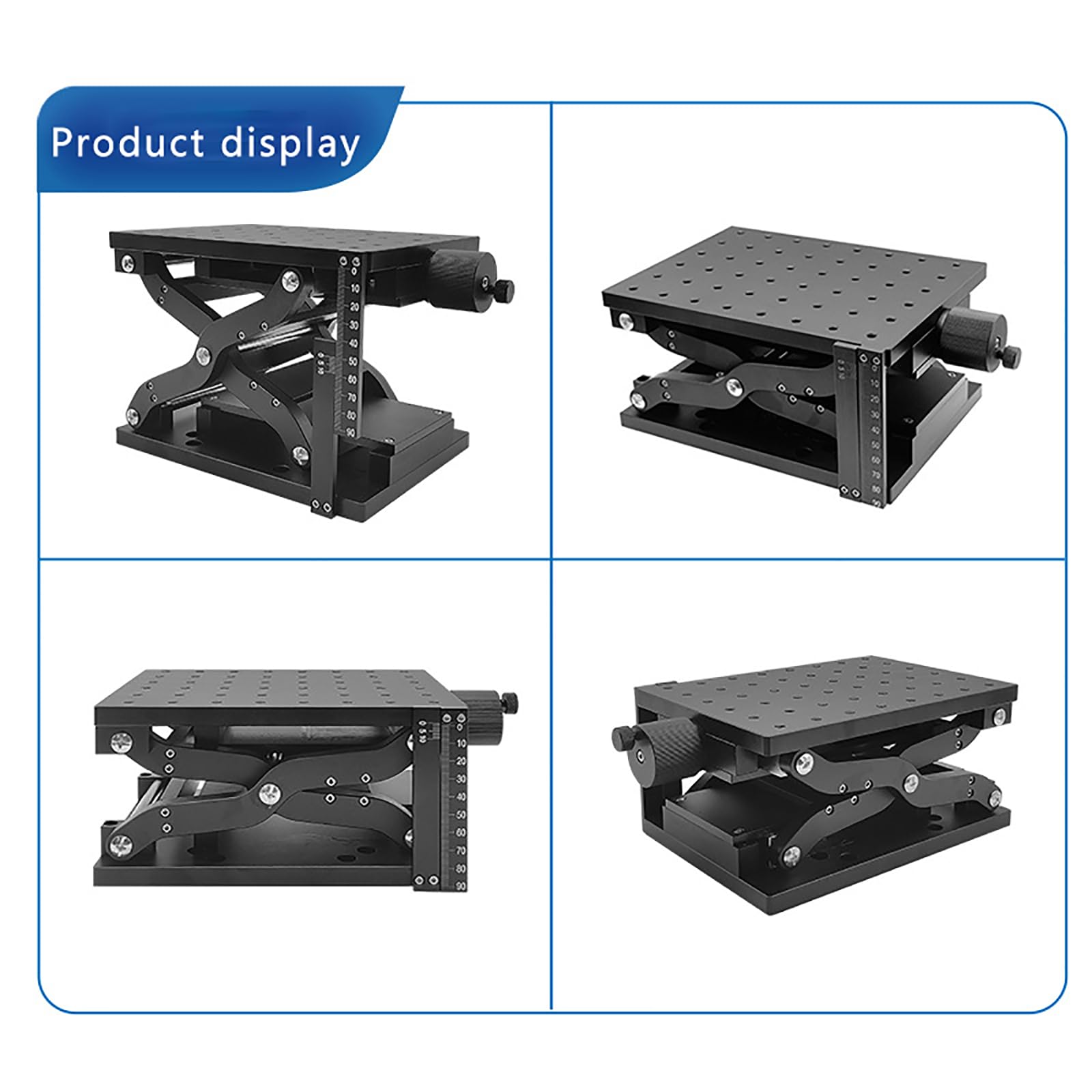 Plataforma de elevación de laboratorio, soporte de gato de laboratorio para capacidad de carga de 30 kg, 120 mm de altura, escala precisa, cuerpo de aluminio duradero para experimentos y observación