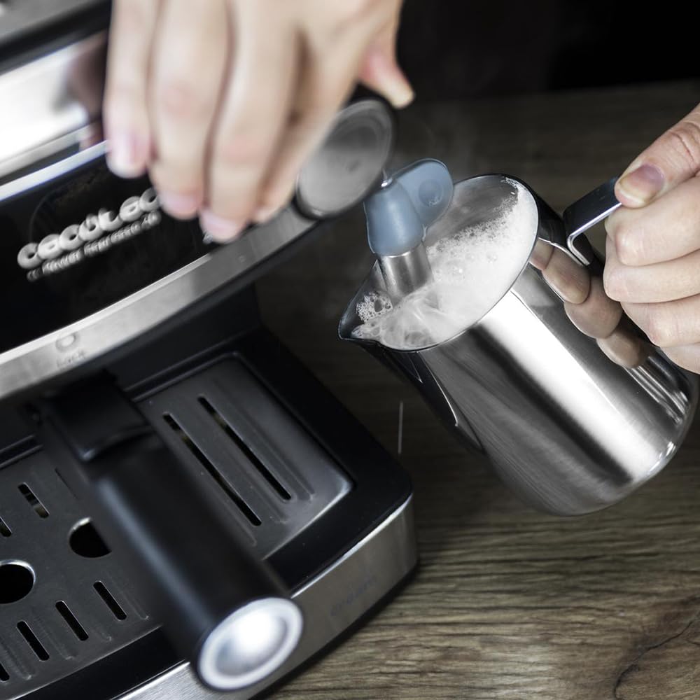 Cecotec Cafetera Express Manual Power Espresso 20, 850W, 20 Bares, 1.6L, Acero Inoxidable