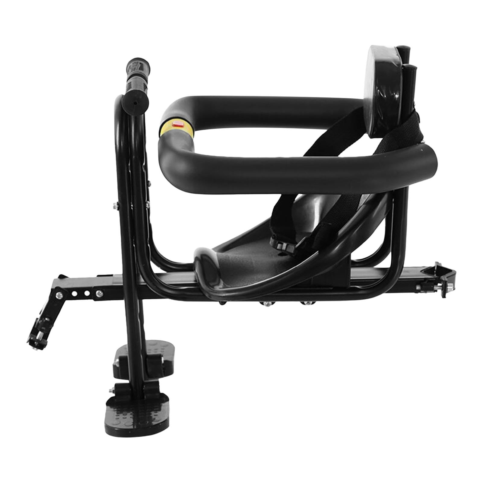 Child Cycling Seat,Front Mounted Detachable Cycling Seat - Black Cycling Seat with Footrest, Portable Cycling Seat for Travel Commuting