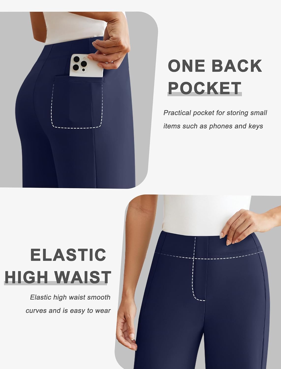 Womens Dress Work Pants Wide Leg Business Casual Slacks Stretchy High Waist Comfy Trousers with Pocket - Image 4