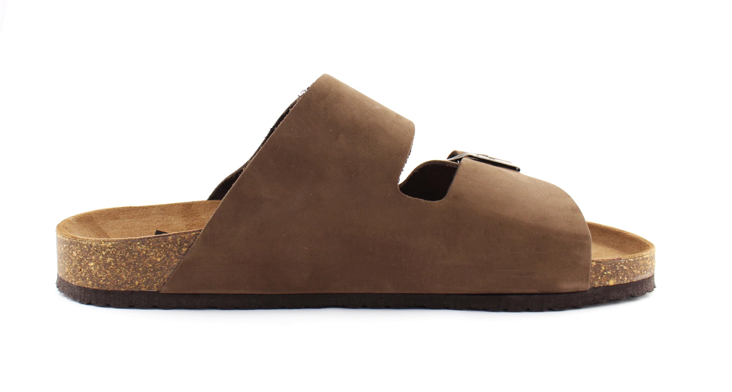 Casual Sandali da uomo in pelle nabuk con suola in sughero e suola in sughero, realizzati in Spagna, marrone, 47 EU