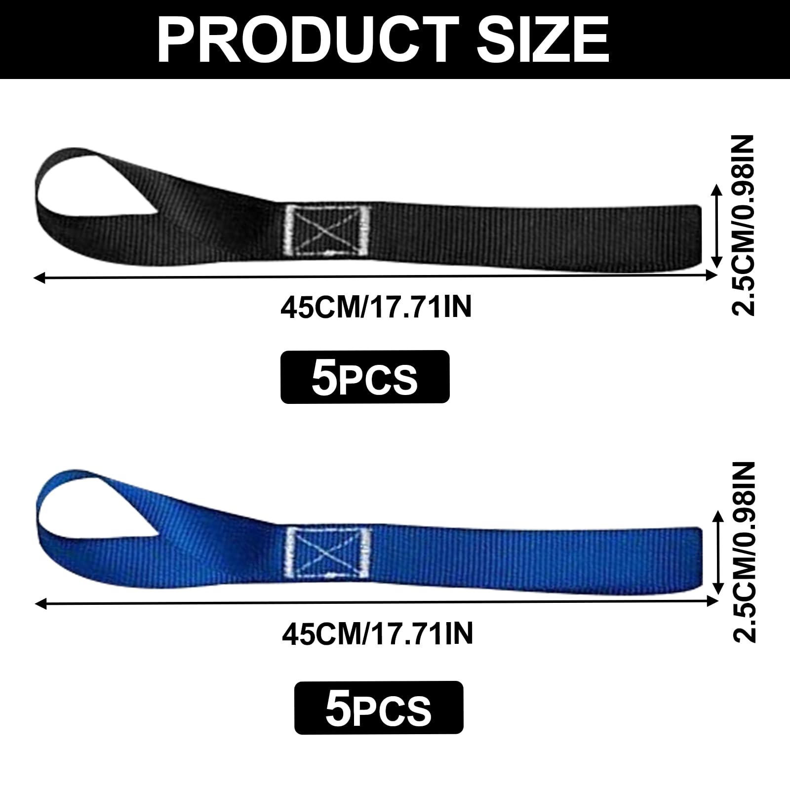 Correas De Amarre Para Moto Y ATV – Pack De 8 Unidades, 46.5 X 2.5 Cm, Resistencia 680 Kg – Suaves Y Antideslizantes