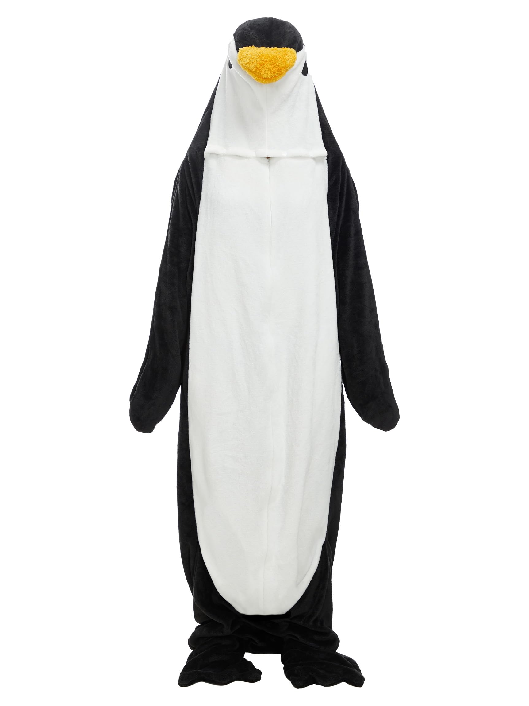 Cakuoyi Penguin Blanket Hoodie Onesie Wearable Sleeping Bag Cozy Soft Flannel Animal Costume for Adult Women Men (Penguin, L)