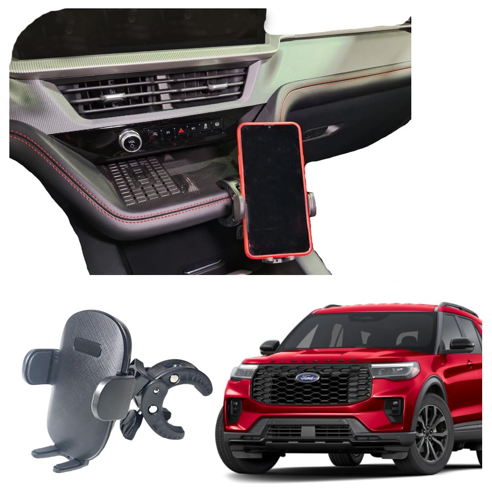 Phone Holder Mount for 2025 Ford Explorer Center Console or Dashboard | Custom Mount for Dashboard Phone
