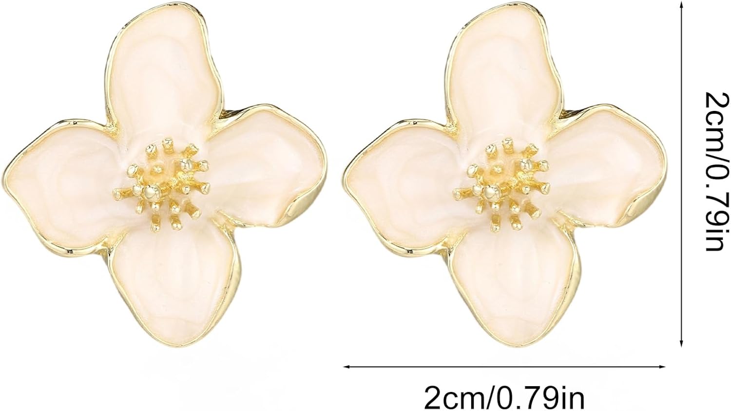 Flower Earrings for Women, White Flower Stud Earrings Pure Statement Jewelry Spring Jewelry Accessory for Women - Image 2