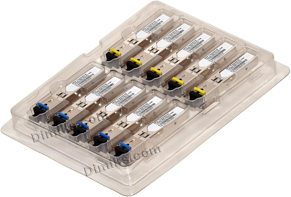 3km SFP BiDi 1G (Bi-Directional, WDM, 1.25Gbps, 3 km) DOM/DDM/DDMi SC (GLC-BX-D, GLC-BX-U, D/U, A/B, 1310/1550) Transceiver. (lot= 5 Pair [10 modules])