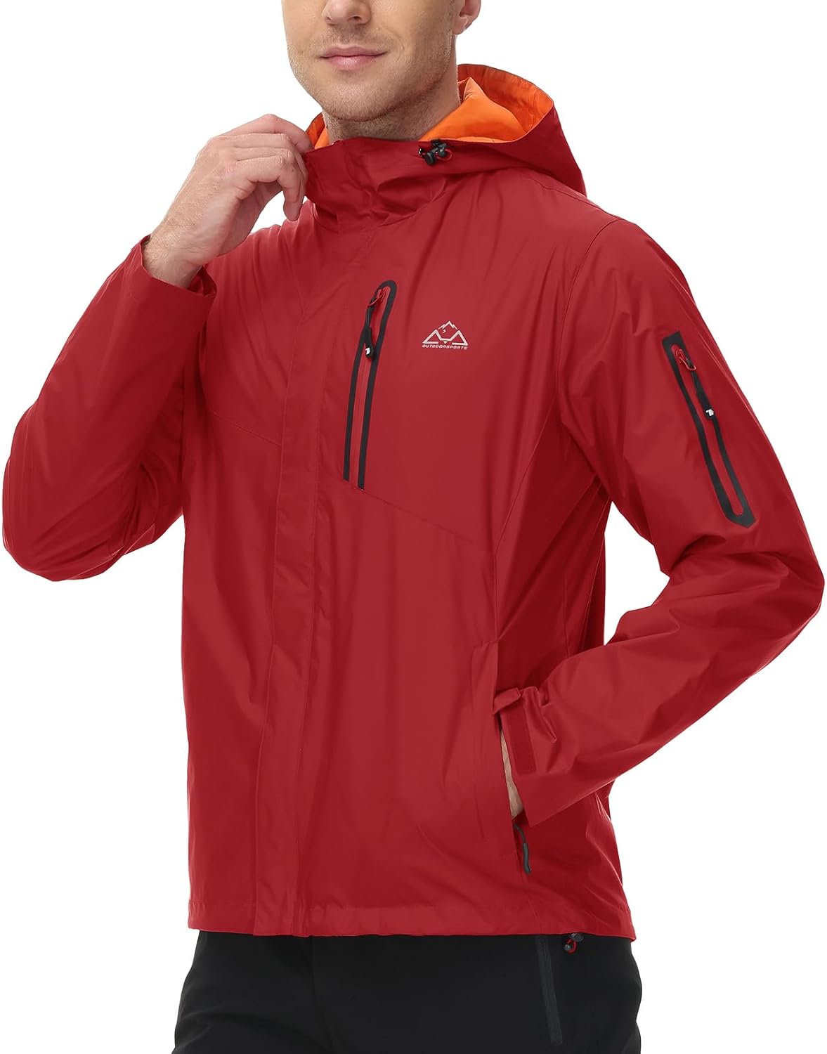 TBMPOY Men's Lightweight Rain Jackets Waterproof Raincoat with Hood Running Cycling Hiking Outdoor Windbreaker - Image 2