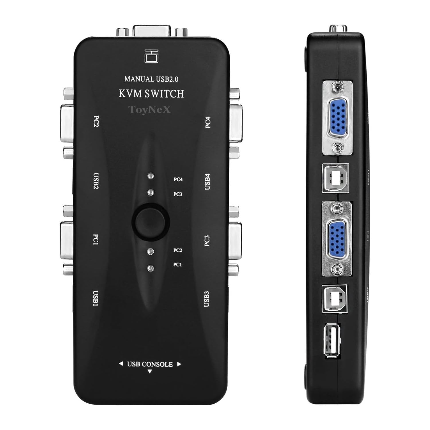 4-Port KVM Switch, VGA/SVGA USB 2.0 KVM Monitor Hub, VGA with USB Hub, Computer Switch Box Adapter for PC Keyboard Mouse.(Black)-picture-16