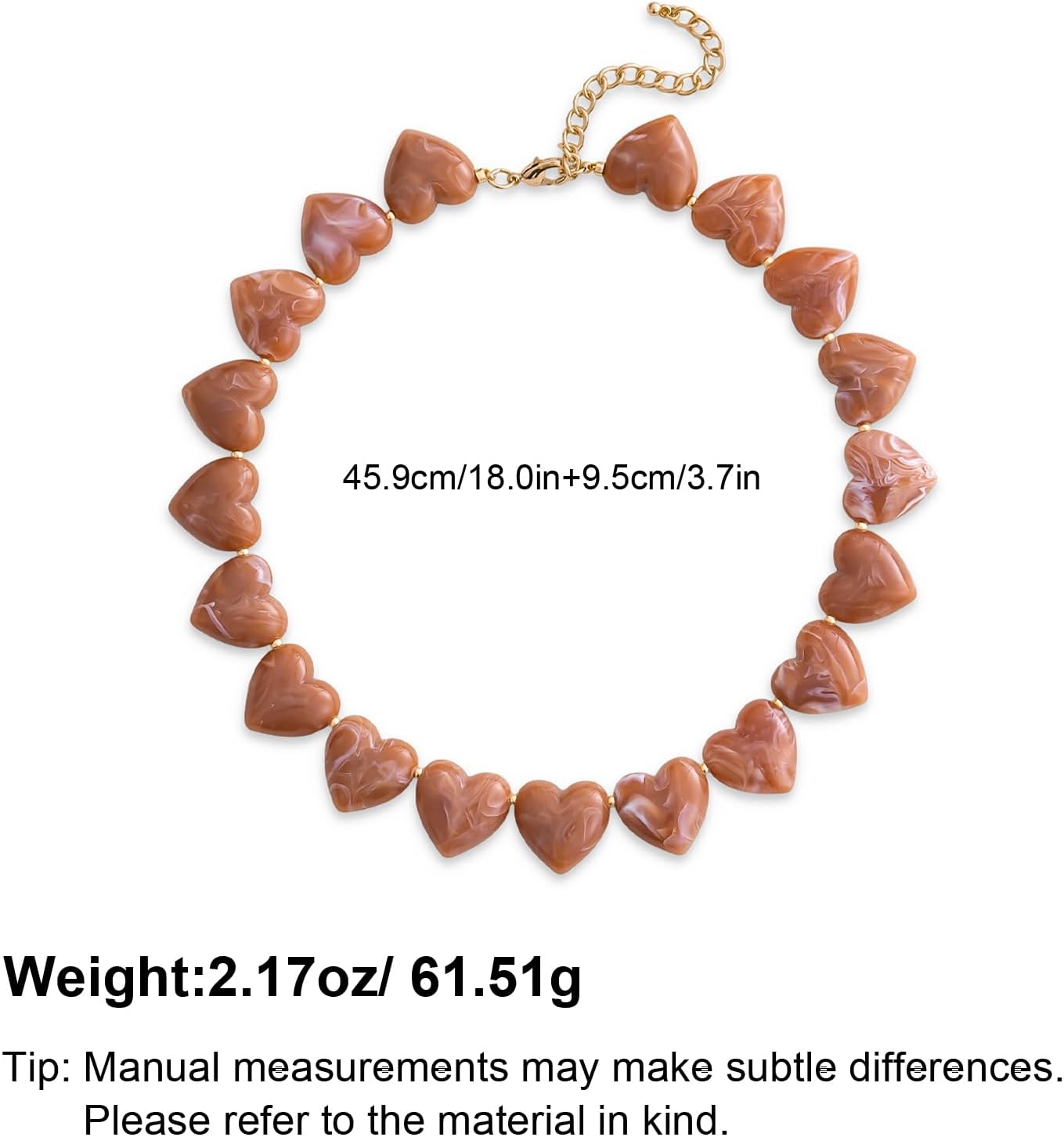 YUJIE Amber Acrylic Heart Choker Necklace for Women Vintage Punk Chunky Necklace Trendy Fashion Accessory - Image 6