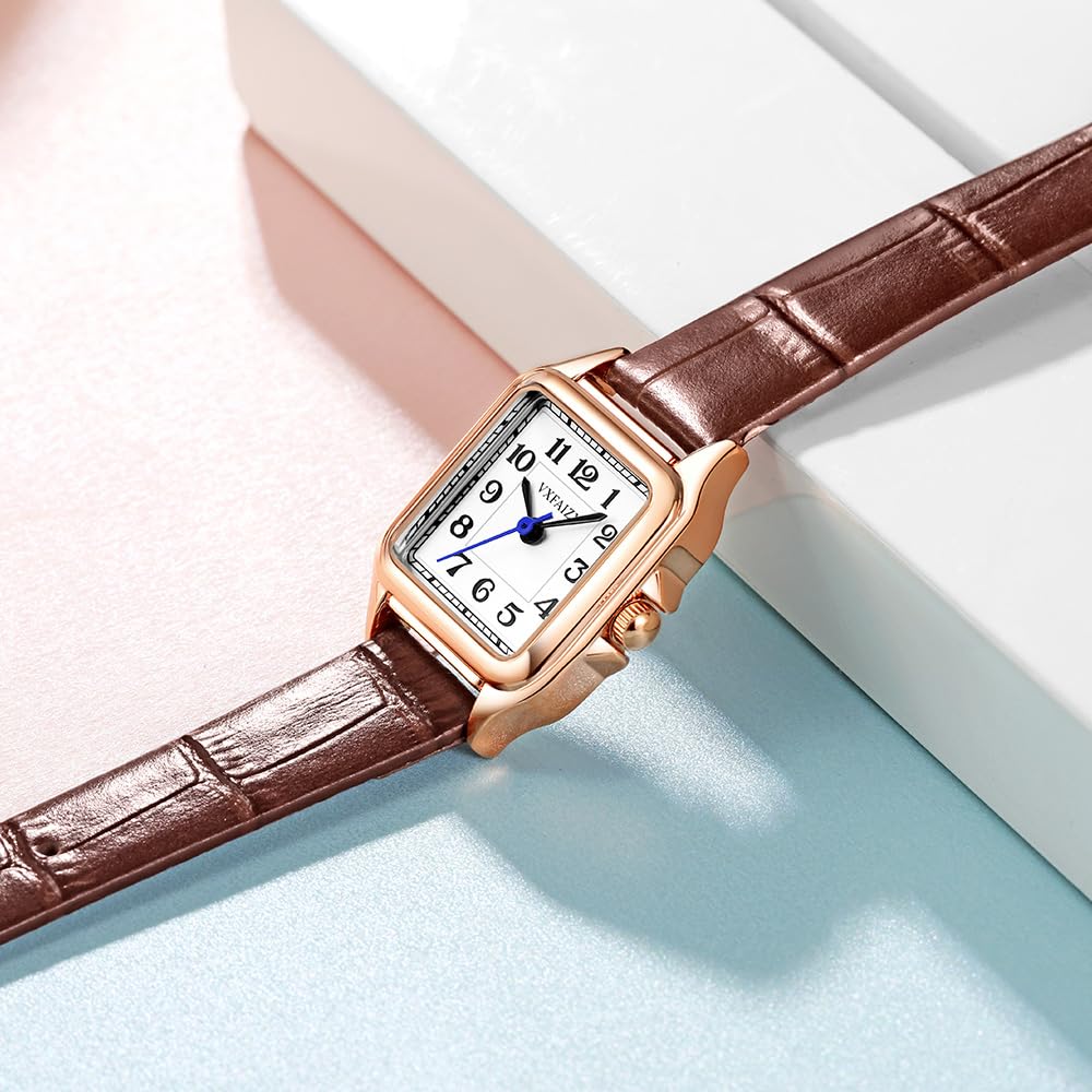 Orologio Da Donna Quadrato Delicato Con Numeri Arabi Facili Da Leggere, Orologio Da Vestito Da Donna