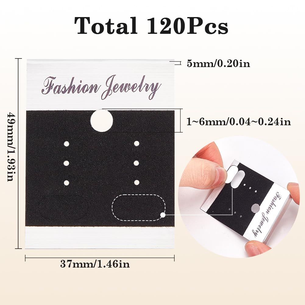 SUNNYCLUE 120Pcs Plastic Earring Cards Silver Jewelry Display Cards Bulk Velvet Rectangle Jewelry Cards with Holes Earrings Card Holder Hanging Display Cards for Jewelry Accessory Selling Displaying
