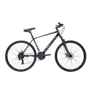 CROW - Speedliner Hybrid Cycles For Men & Adults | 21 Gear Cycle For Boys | Gear Cycle 21 Speed For Men With, Front Suspension, Disc Brakes | Ideal For 15, Years, 5.8FT,18.5 Inches, Black
