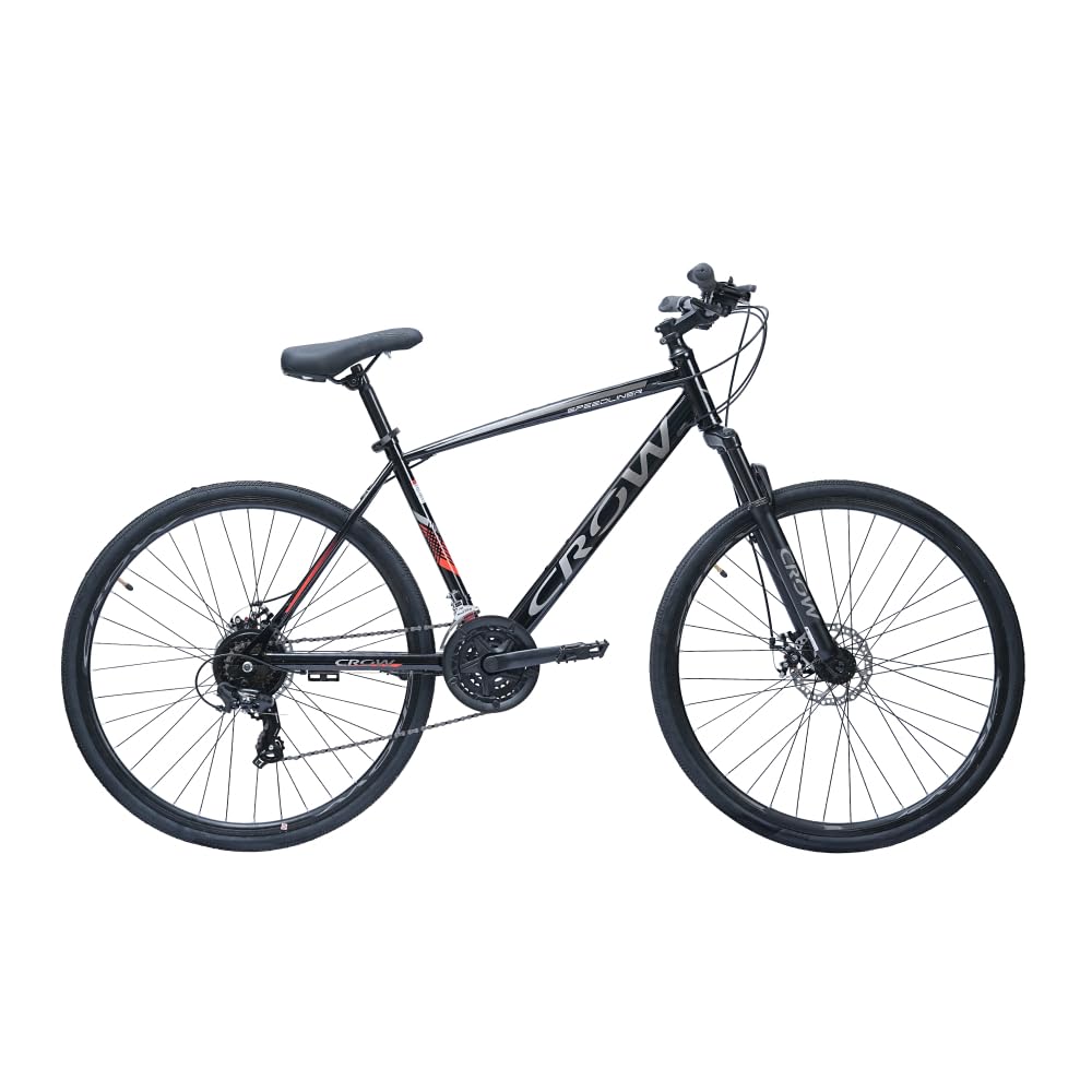 CROW - SPEEDLINER 21 Speed | 700 * 35C Hybrid | 21 Speed Gear Cycle | Dual Disc Brakes | Suspension Fork | HITENSILE Steel Frame | Ideal for Girls/Boys/Men-picture-23