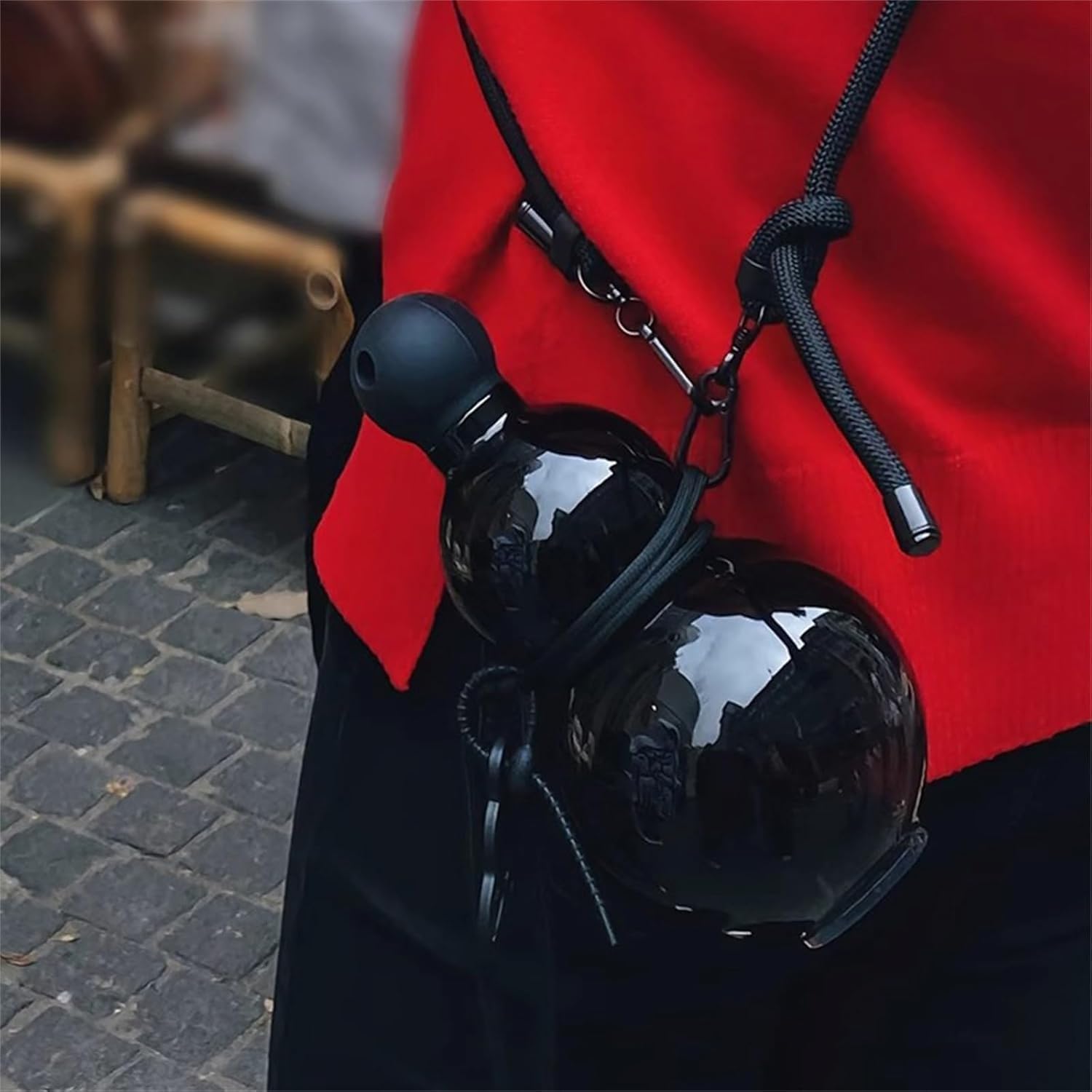 Gourd Wasserflasche, tragbare Wasserflasche, Kürbisflasche, einzigartige Reise-Wasserflasche für Fitnessstudio, chinesisches Retro-inspiriert, große Kapazität, einzigartige Geschenke für Gamer