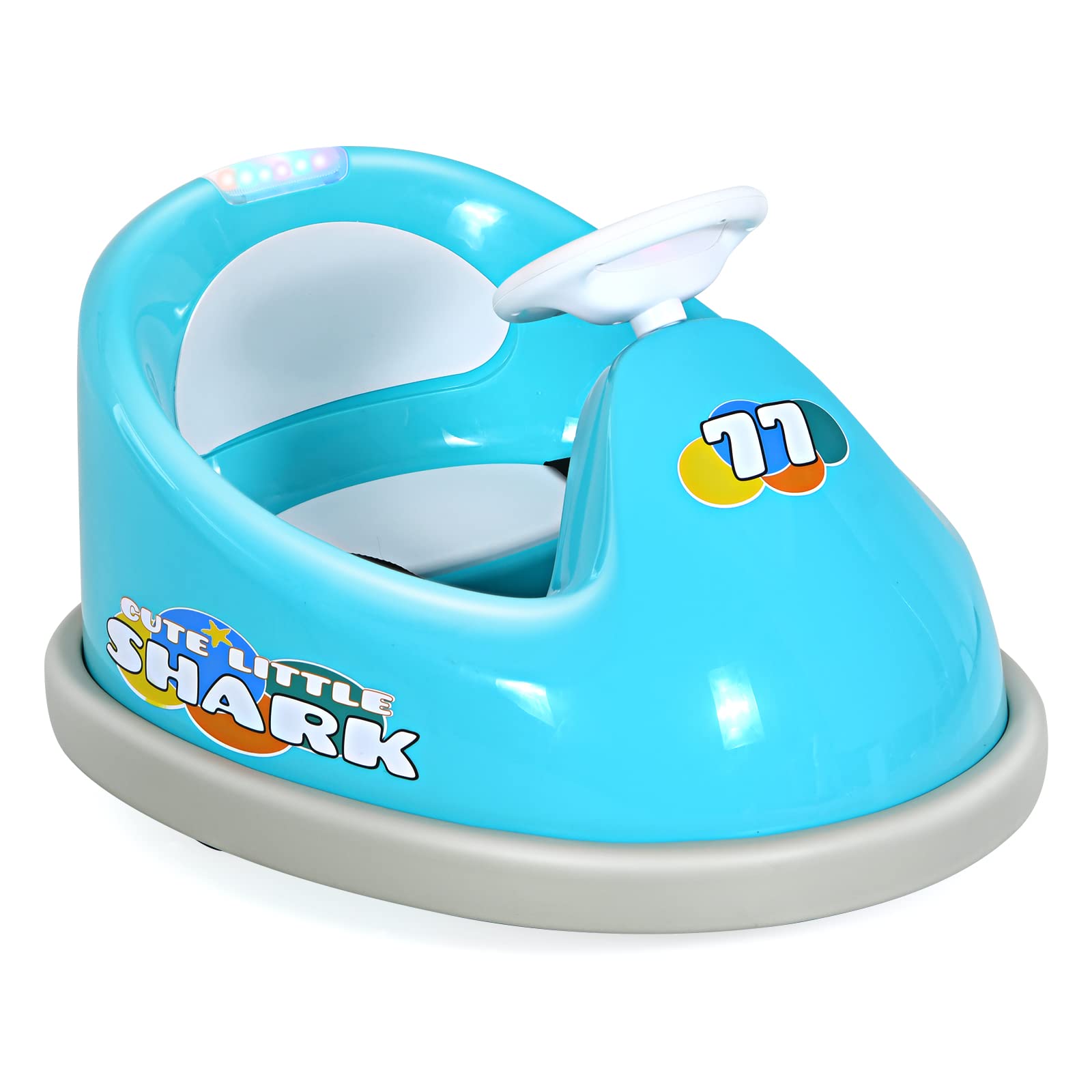 INFANS Kids Ride On Car, 6V Bumper Car Electric Vehicles with 2 Driving Modes,360 Degree Spin, Remote Control, LED Lights, Music, Bluetooth, Rechargeable Battery Powered Toys (Blue)