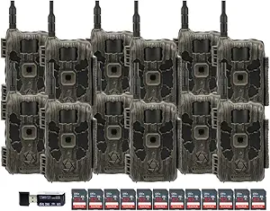 Stealth Cam 40MP Deceptor Max Cellular Trail Camera with 0.4-Second Trigger Speed (2-Pack) x 6 Bundle with 32GB Memory Card (12-Pack) and 4-in-1 Card Reader (19 Items) asin的图片