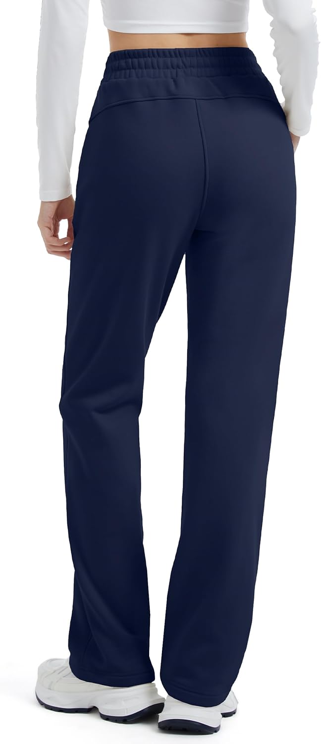 Tall Womens 32"/34"/36" Inseam Fleece Lined Sweatpants Straight Leg Thermal Casual Lounge Sweat Pants - Image 2