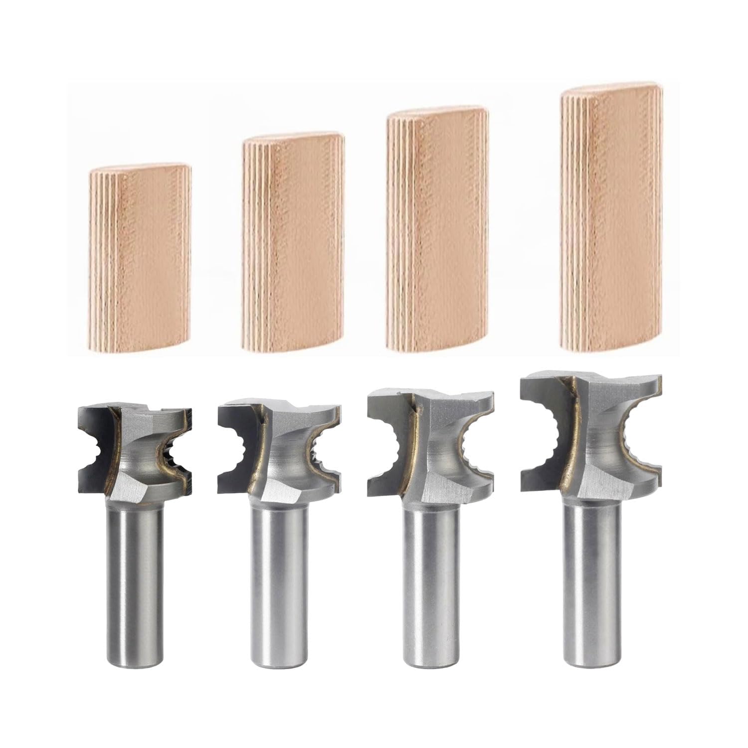 Findbuytool - Fresa da 12,7 mm, in carburo di tungsteno, set di 4, punte per fresa superiore per punte Festool Domino Router Bits, fresa per fresatrice superiore per DF700, dimensioni D8, D10, D12