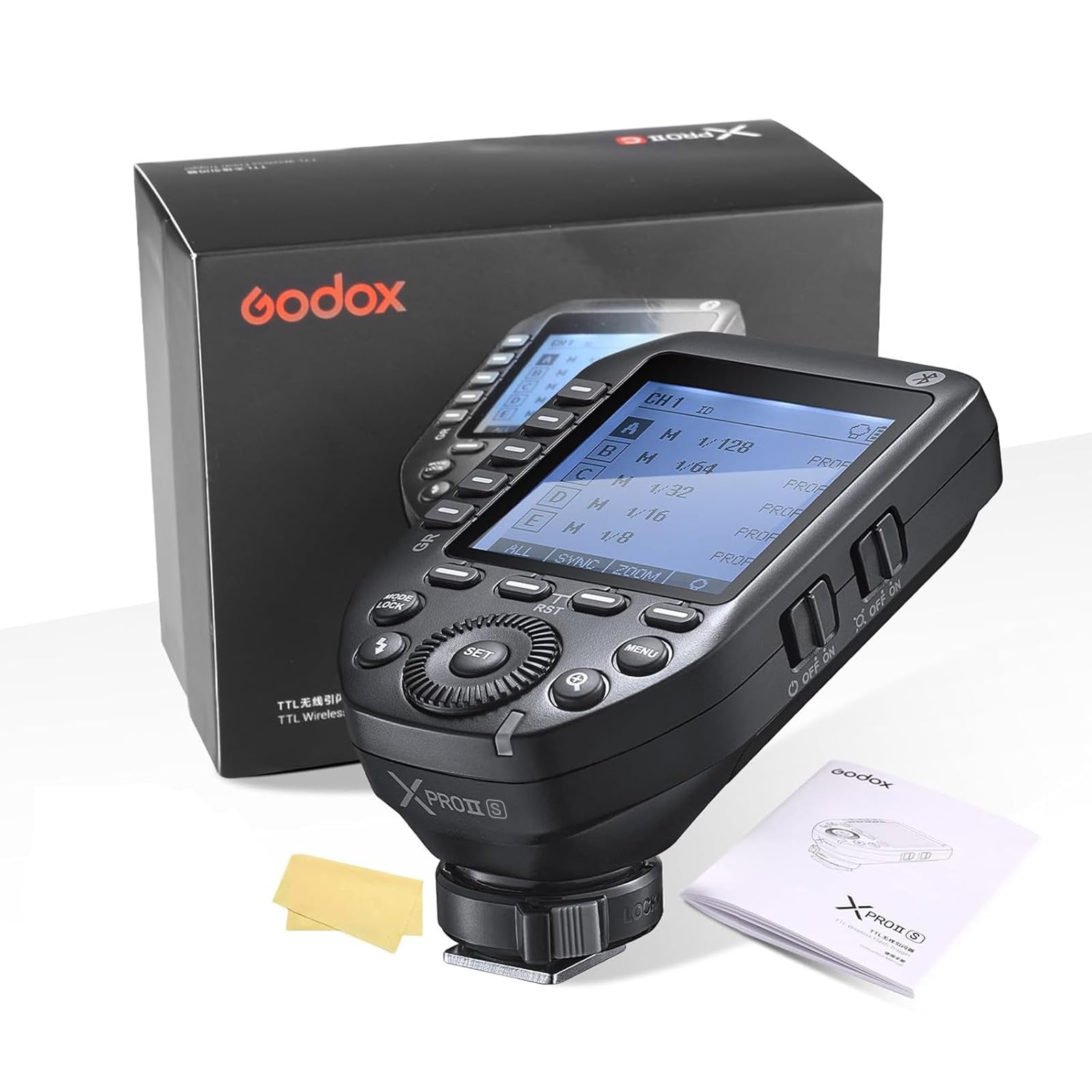 Godox Xproii-S Flash Trigger Kamera Wireless Blitzauslöser 2,4 GHz 1/8000s HSS TTL Umwandlung für Sony,Manuelle TCM Funktion großer LCD-Bildschirm der Godox Flash APP können ferngesteuert Werden.