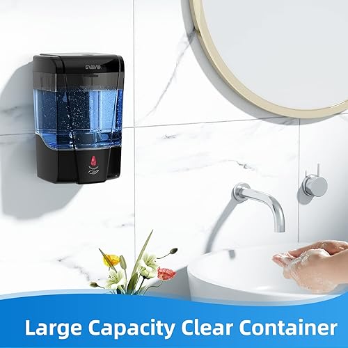 Miniatura 3 de SVAVO Dispensador automático de jabón para montaje en pared, 20.3 fl oz21 onzas líquidas, dispensador de jabón de manos, bomba de sensor eléctrico
