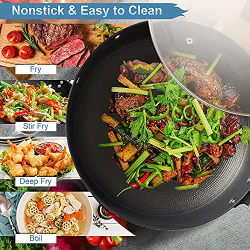 Sarten-Wok-Induccion-con-Cubierta-HUABANG-Profesional-Sartenes-Woks-Revestimiento-Antiadherente-O-30-cm-Mango-de-Madera-Extraible-Wok-De-Acero-para-cocina-de-induccion-y-gas-natural
