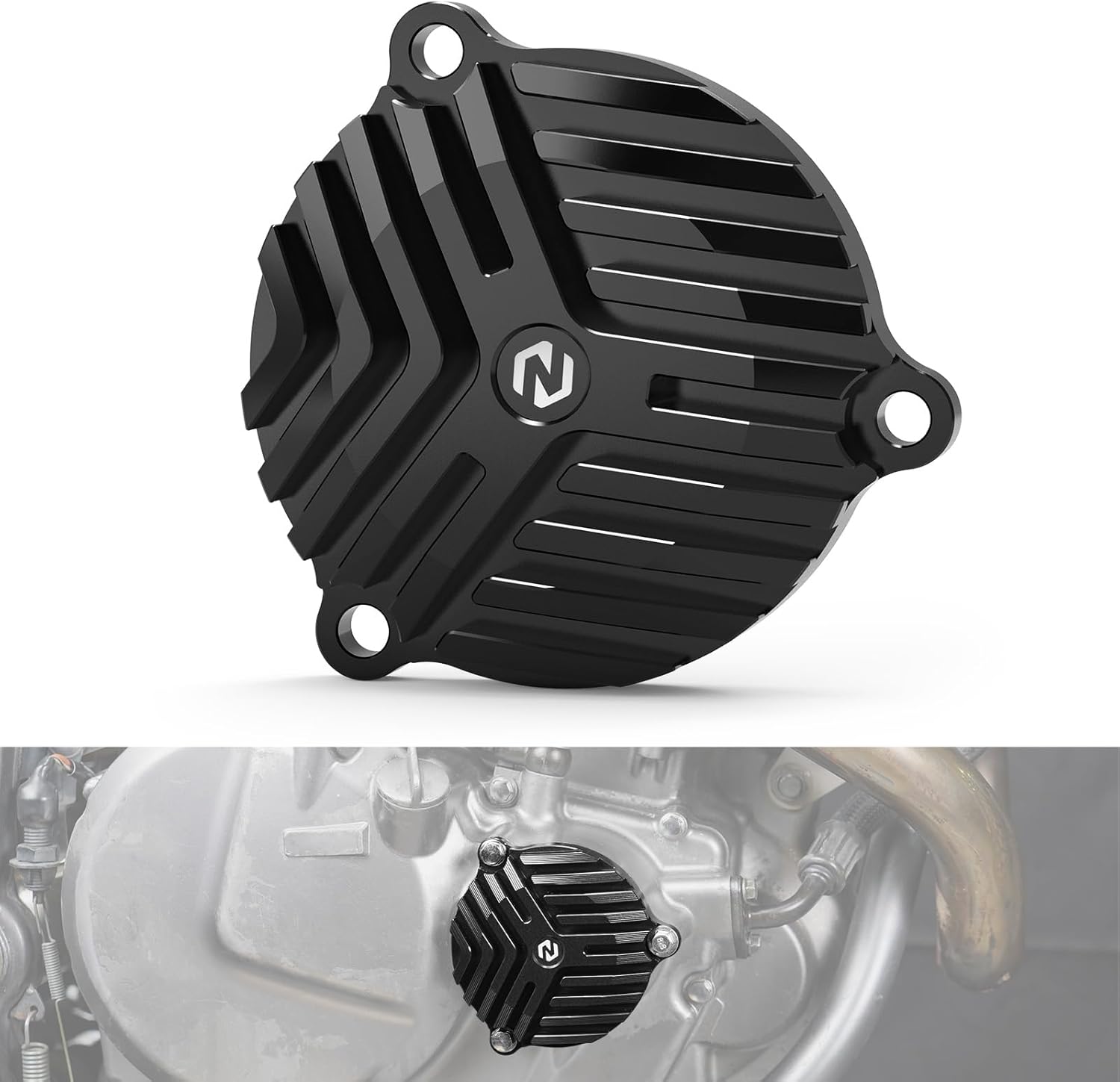 NICECNC Black Clear Oil Filter Cover Cap Compatible with Suzuki DR650S, 1996-2024, Suzuki DR650SE 1996-2024