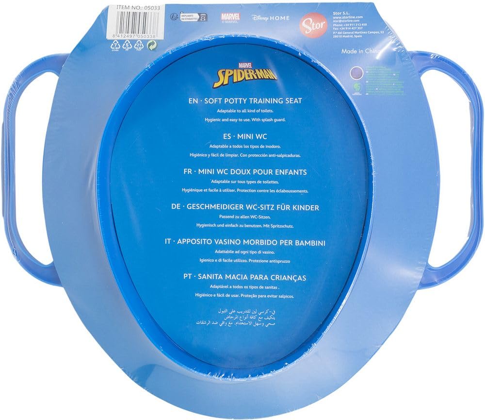 Stor Reductor de inodoro infantil Marvel Spiderman, con cómodo acolchado y dos asas, lavable y reutilizable