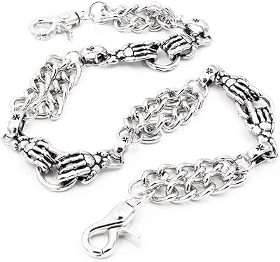 UNIQSUM Skull hands Double links Wallet Chain Trucker Biker Punk Key chain SY131S