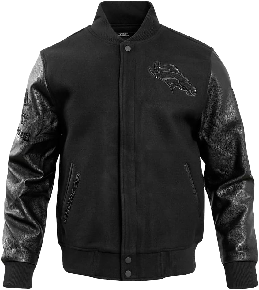 Pro Standard Mens NFL Classic Triple Black Varsity Jacket