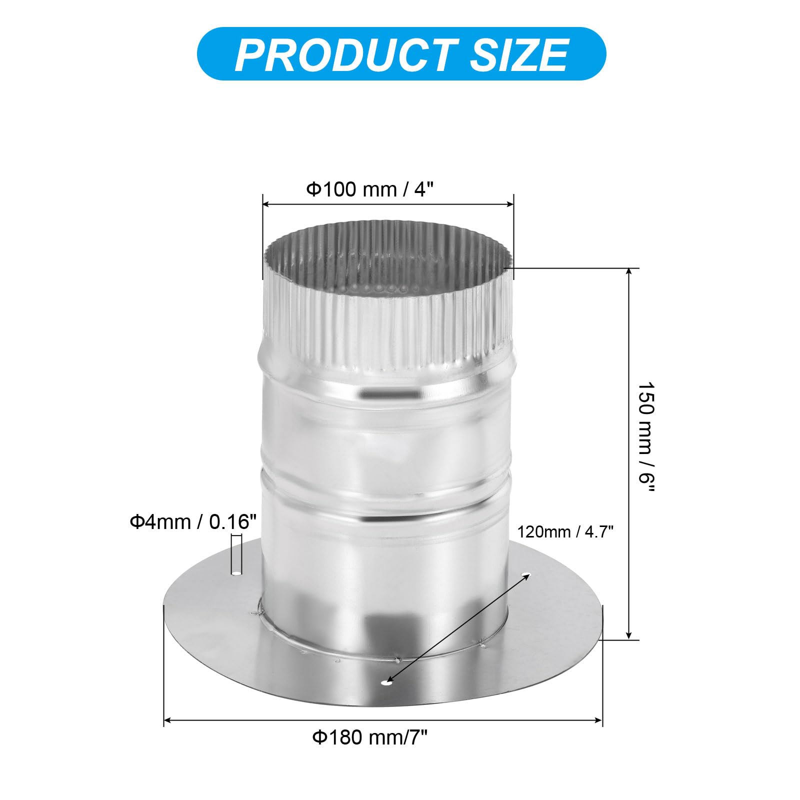 PATIKIL 4" Round Duct Collar - Image 2