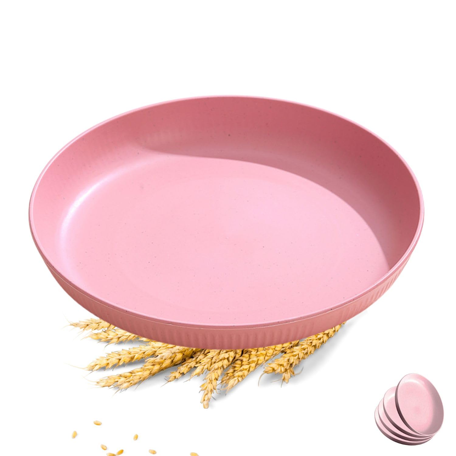 Wheat Straw Dinner Plates Set of 4 | Lightweight Unbreakable Kitchen Plates | Reusable Eco-Friendly BPA Free | Microwave & Dishwasher Safe Plates for Dining, Serving & Everyday Use — Amazon image 19