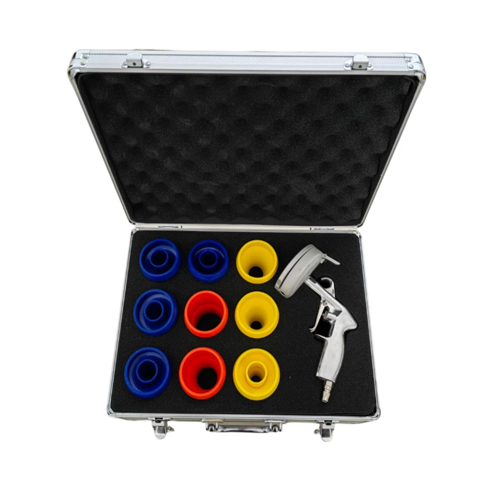Pneumatisches Rohrreinigungspistolen-Set, luftbetriebener Schlauchreiniger mit 9 Düsen & Schnellkupplung, ideal für hydraulische Innenwandreinigung, passend für 0,6-5,1 cm Rohre