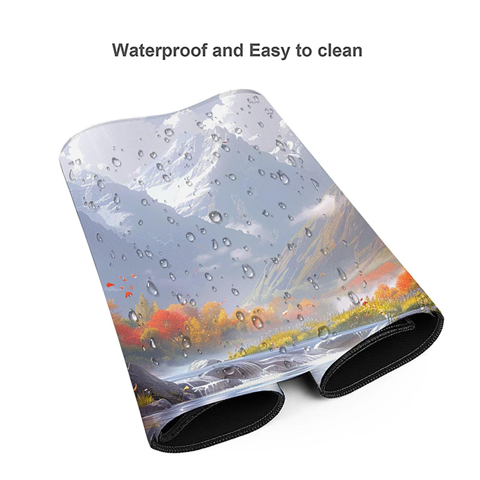 Paisaje Alfombrilla Ratón Gaming XXL 1500x800x3mm, Alfombrilla Gaming Verde Mousepad con Base de Goma Antideslizante Impermeable Desk Mat para Teclado y Raton Accesorios Gaming, Regalos de Hombre I-8