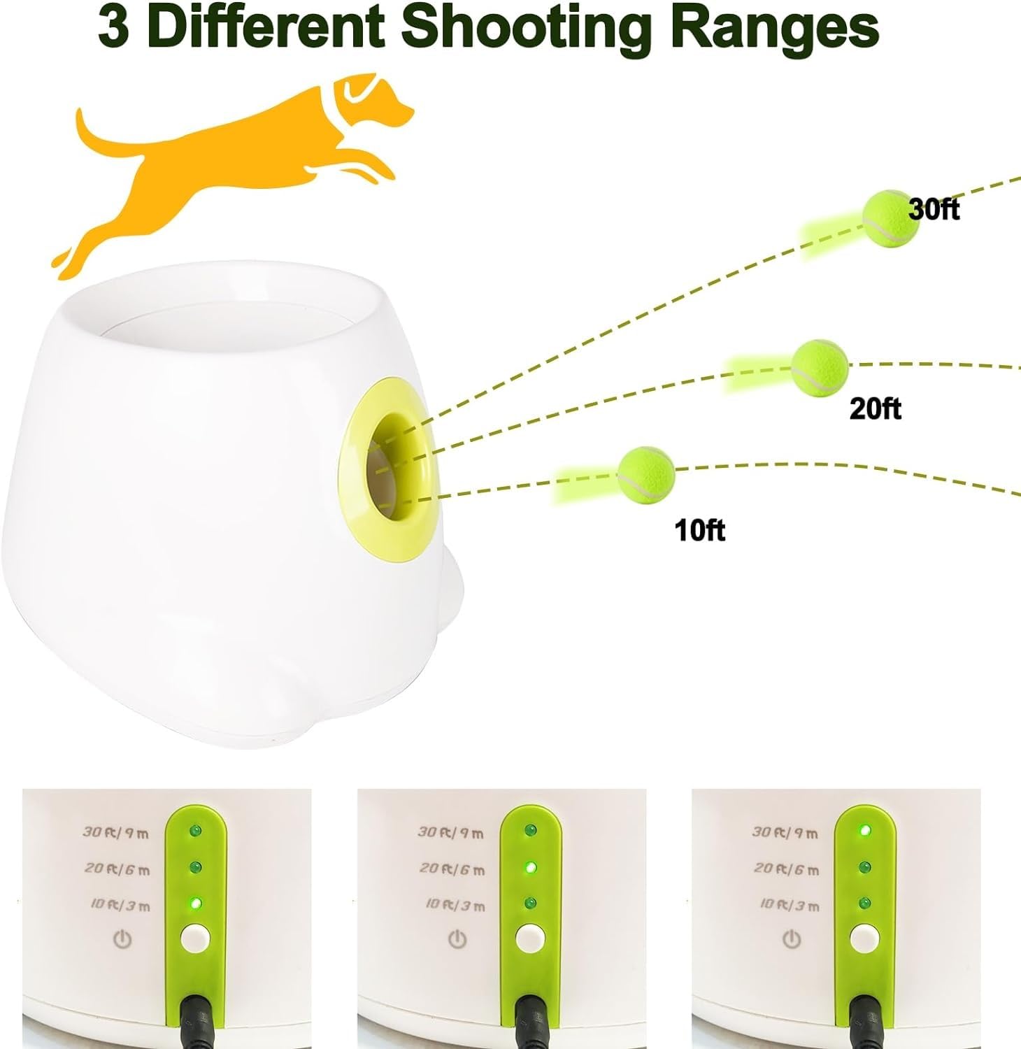 Lanceur Automatique De Balles for Chiens, Machine Interactive De Lancement De Balles De Tennis for Chiens De Petite Et Moyenne Taille, Jouet À Rapporter for Chiots, Excellent Exercice for
