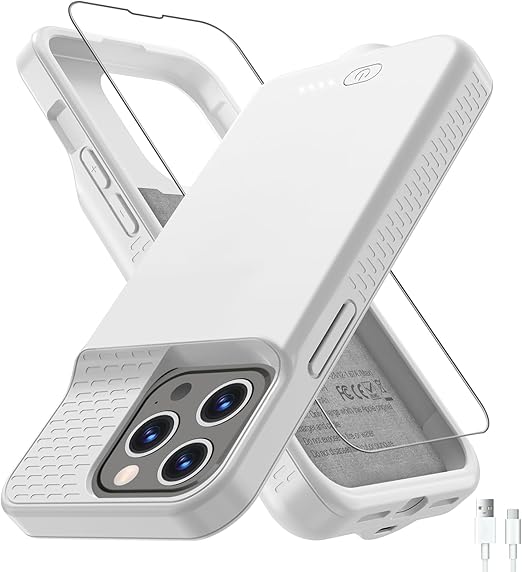 Battery Case for iPhone 13/13 Pro/14/14 Pro/15/15 Pro/15 Pro Max/Plus, Ultra-Slim Fast Charging Case Extend Rechargeable Charger for iPhone 13/14/15/pro/ 15 pro max/plus (Gray, for 15 Pro Max/Plus)