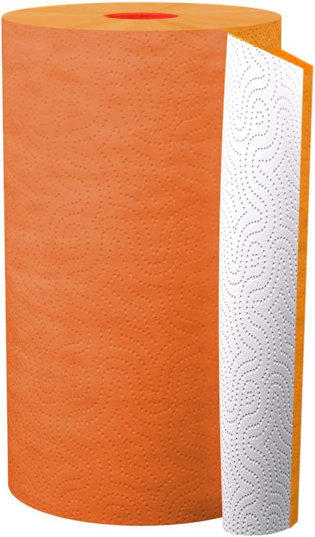 Renova 2 Ply Double Faced Red Label Paper Kitchen Towel, Orange