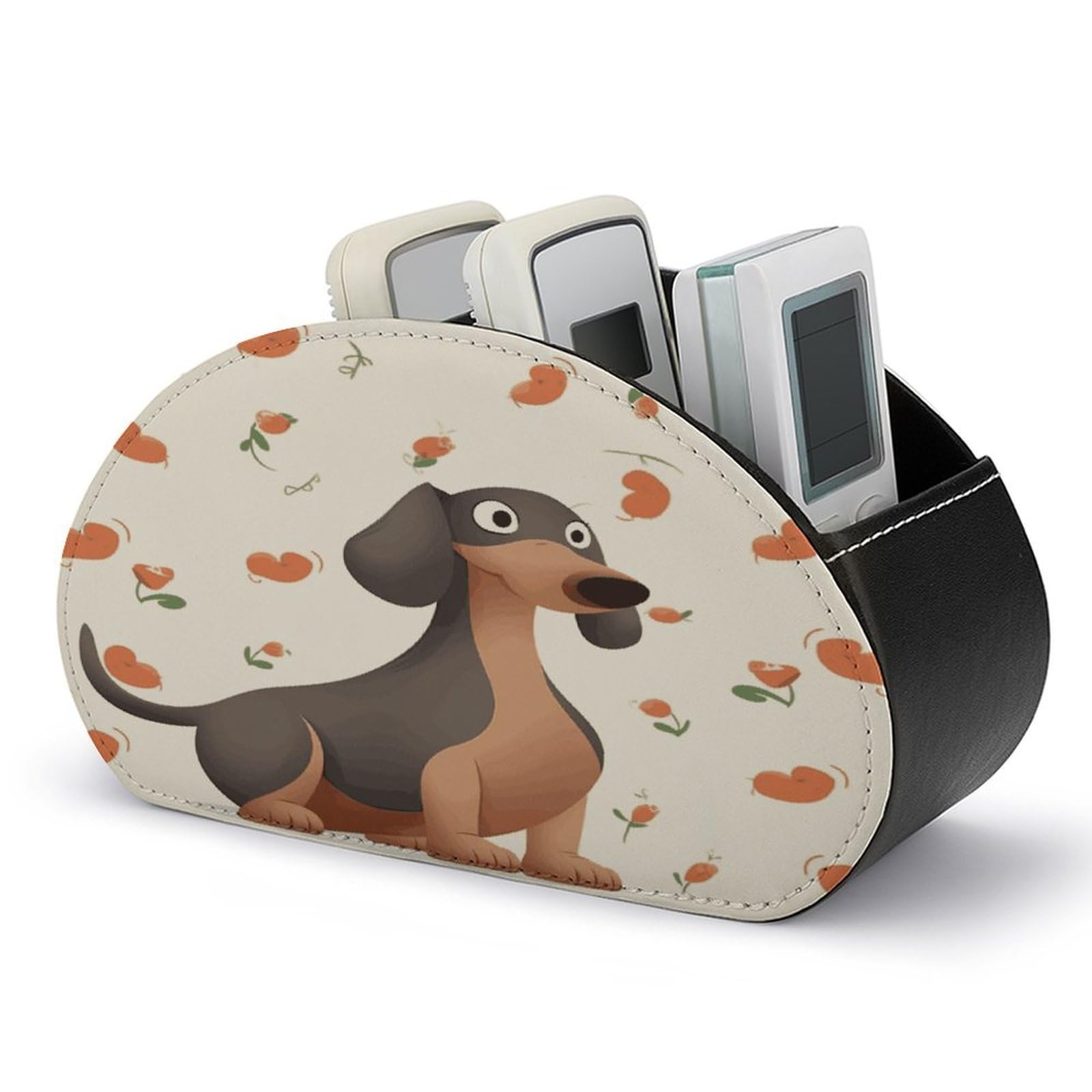Btcowzrv Style I Love My Dog Dachshunds Remote Control Holder With 5 Compartments