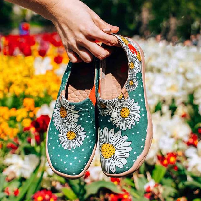 Image of UIN Women's Slip On Shoes Colorful Comfortable Lightweight Art Travel Sneakers Casual Floral Stylish Everyday Loafers