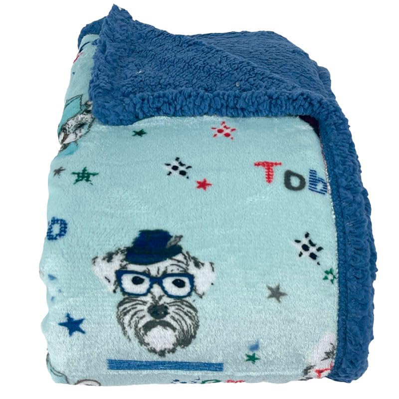 Rufino Díaz Multi-Purpose Blanket Sedalina Sheepskin for Children Puppies (Blue – 125 x 155 cm) – Autumn/Winter – Extra Soft and Super Warm – Use on Bed or Sofa